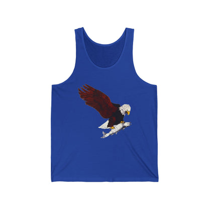 Eagle & Salmon Tank Top — Vintage Patriotic Graphic Muscle Tee
