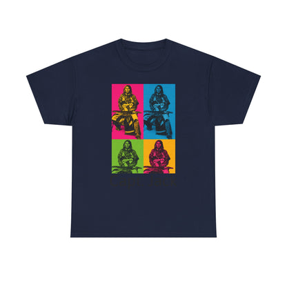 T-Shirt — Capt. Jack Pop-Art Portrait Tee with Arrow Back Print