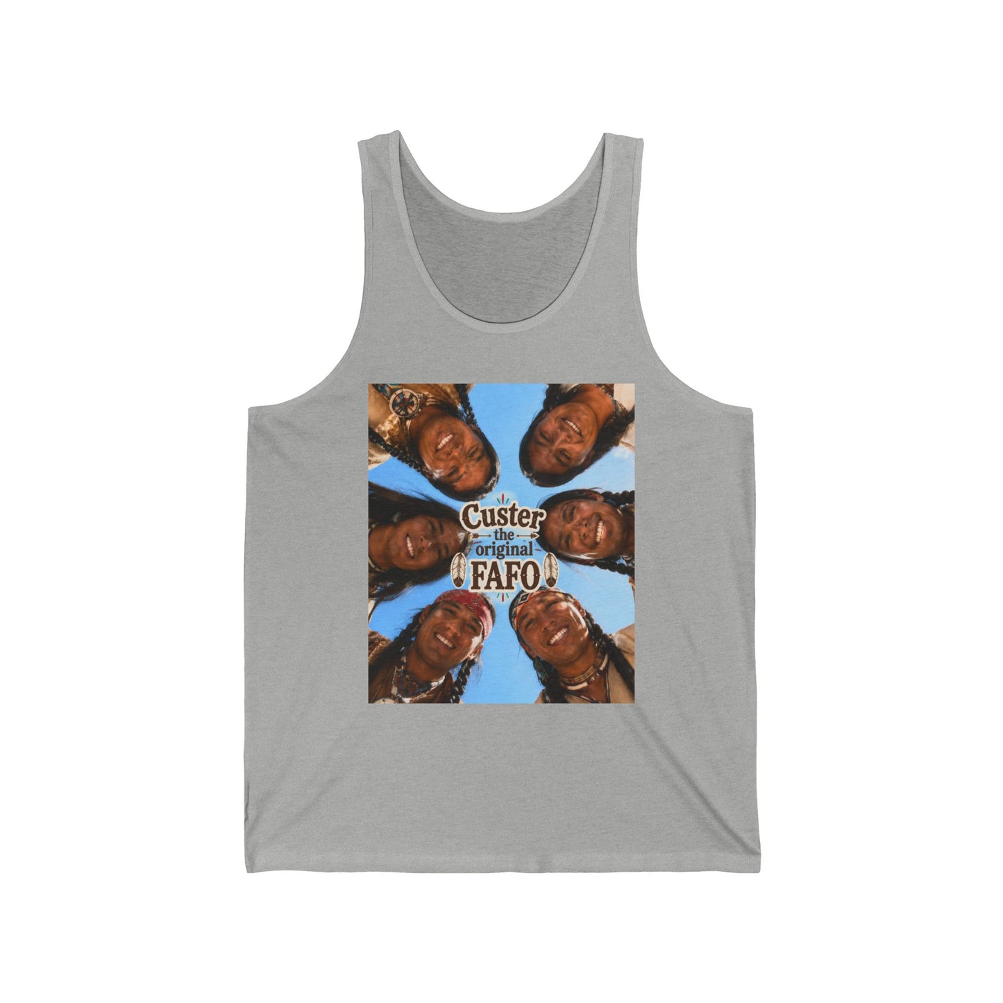 Custer FAFO Graphic Tank Top — 'Custer the Original FAFO' Retro Photo & Arrow Club Design