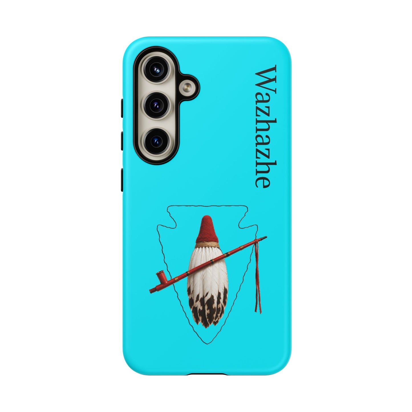Osage Phone Case — Wazhahze Tribal Shield Design (Native Feather & Tomahawk)