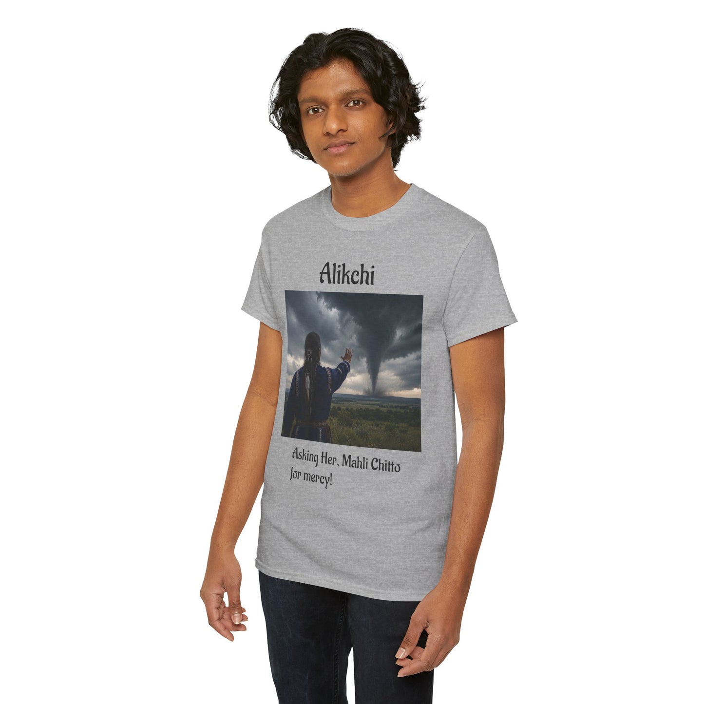Alikchi Tornado Graphic Tee with "Asking Her: Mahli Chitto, for mercy!"