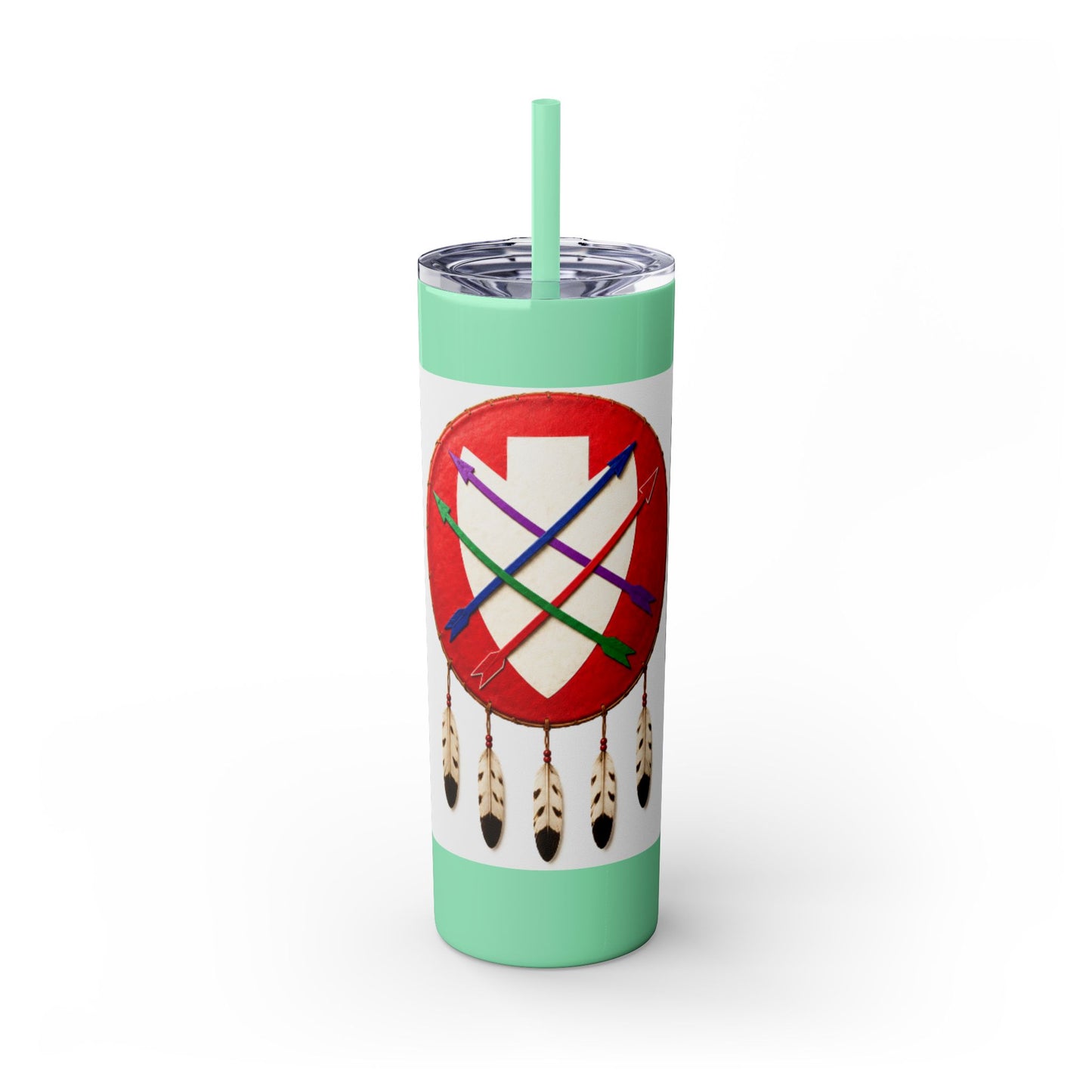 Peoria 20oz Skinny Tumbler with Dreamcatcher Shield Design