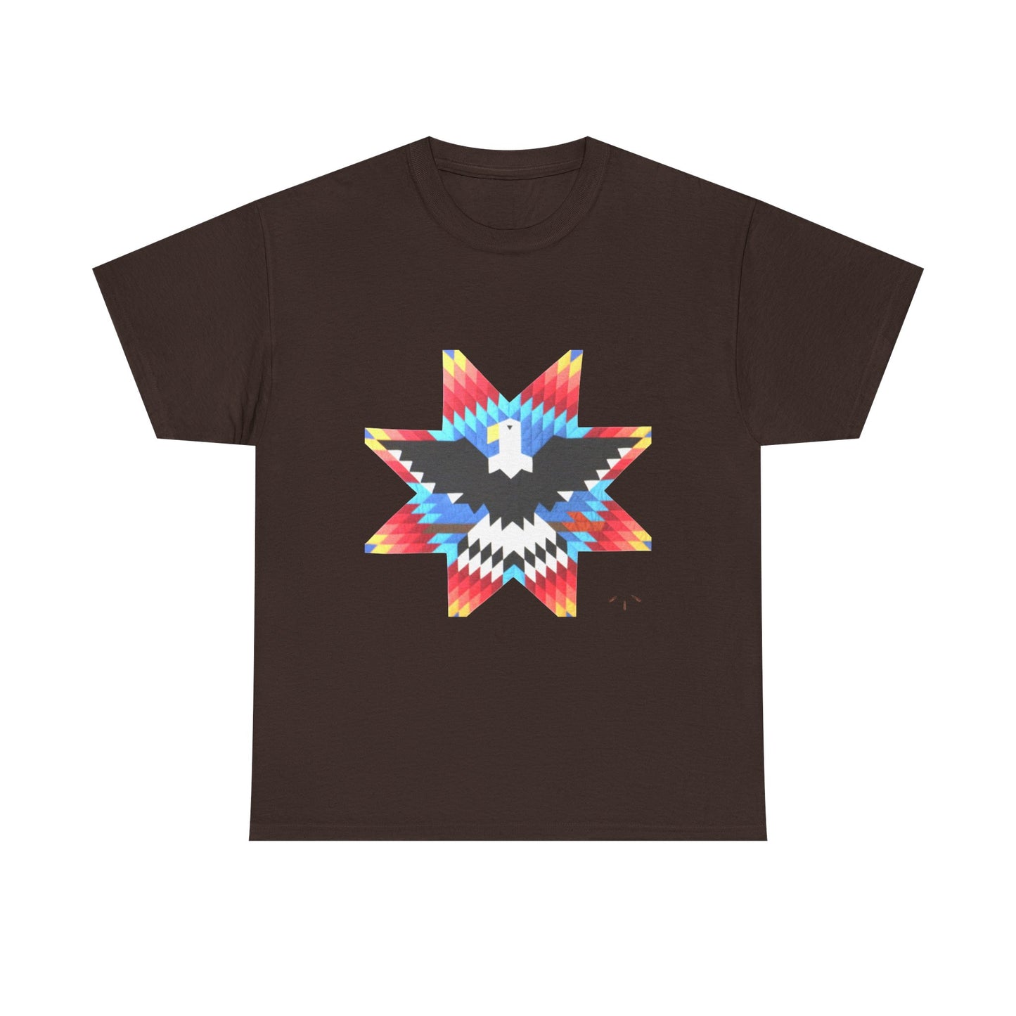 T-Shirt — Colorful Native Star Eagle Graphic Tee (Front Eagle Star, Back Crossed Arrows)