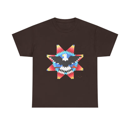 T-Shirt — Colorful Native Star Eagle Graphic Tee (Front Eagle Star, Back Crossed Arrows)