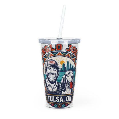 Anglo Joe's Tulsa, OK Tumbler with Straw — Retro City & Dog Design
