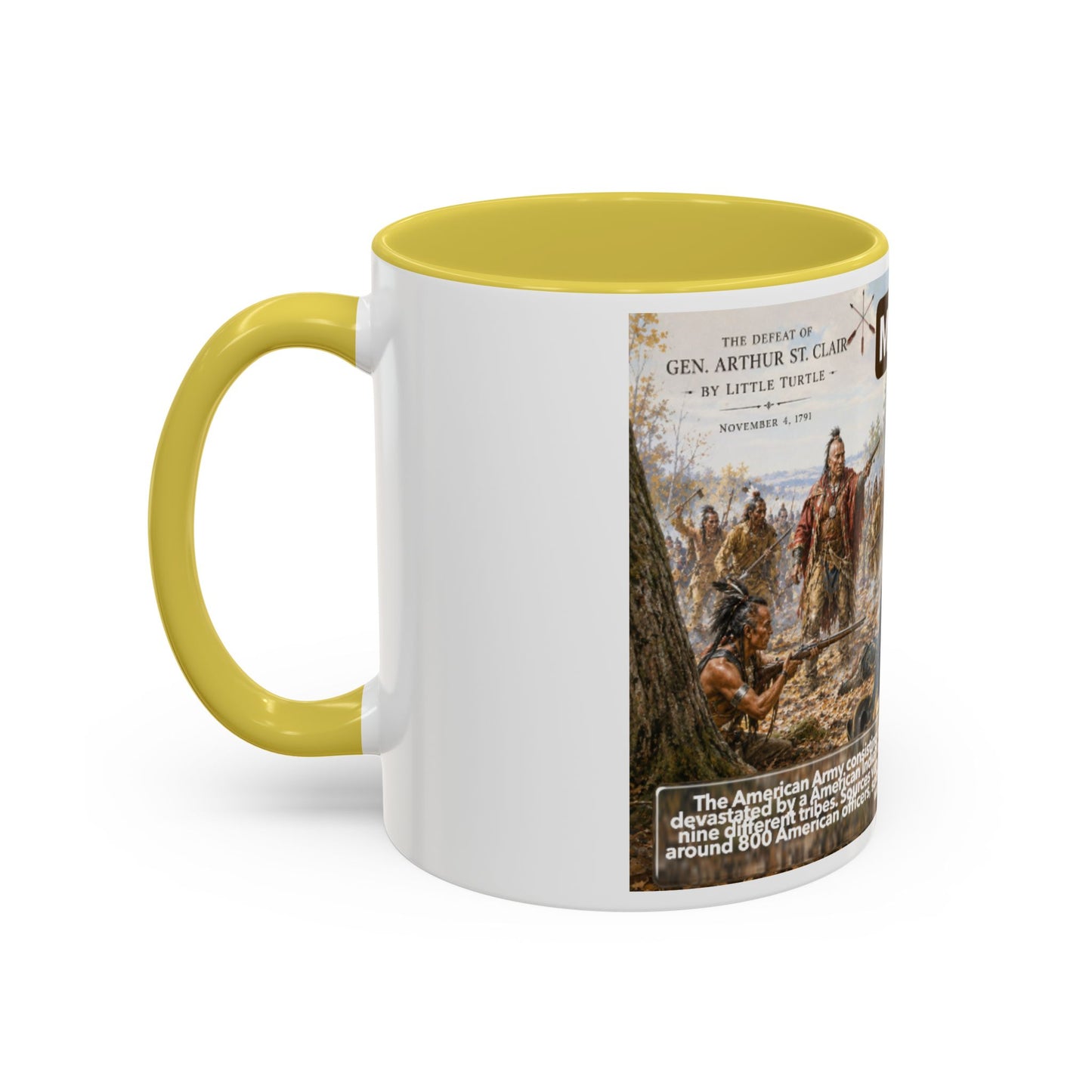 Miami History Battle Scene Mug — Military Vintage Illustration Coffee Cup (11oz/15oz)