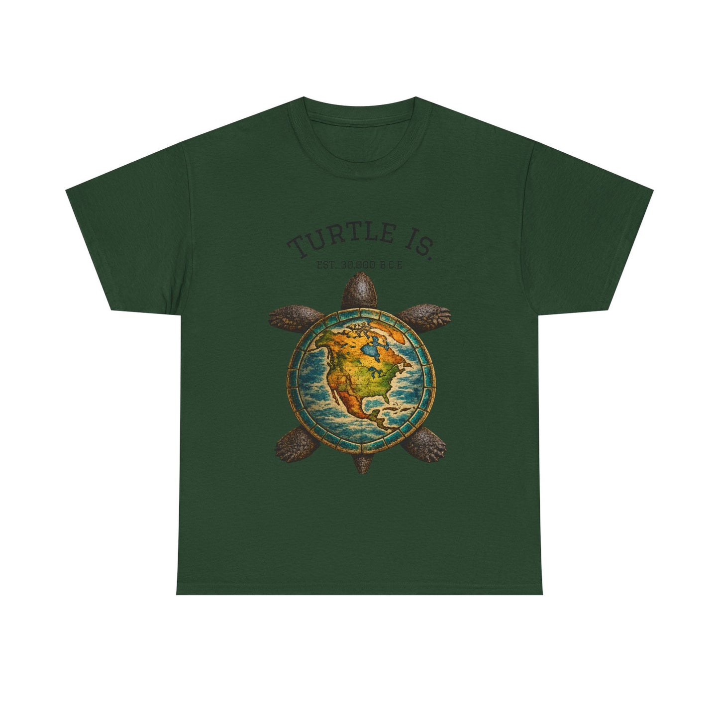 Turtle Globe Graphic Tee — "Turtle Is" Vintage Earth Turtle T-Shirt