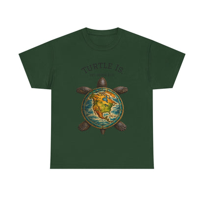 Turtle Globe Graphic Tee — "Turtle Is" Vintage Earth Turtle T-Shirt