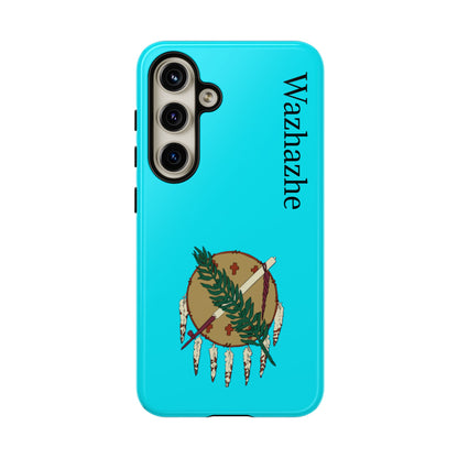 Osage Phone Case — Wazhahze Tribal Shield Design (Native Feather & Tomahawk)