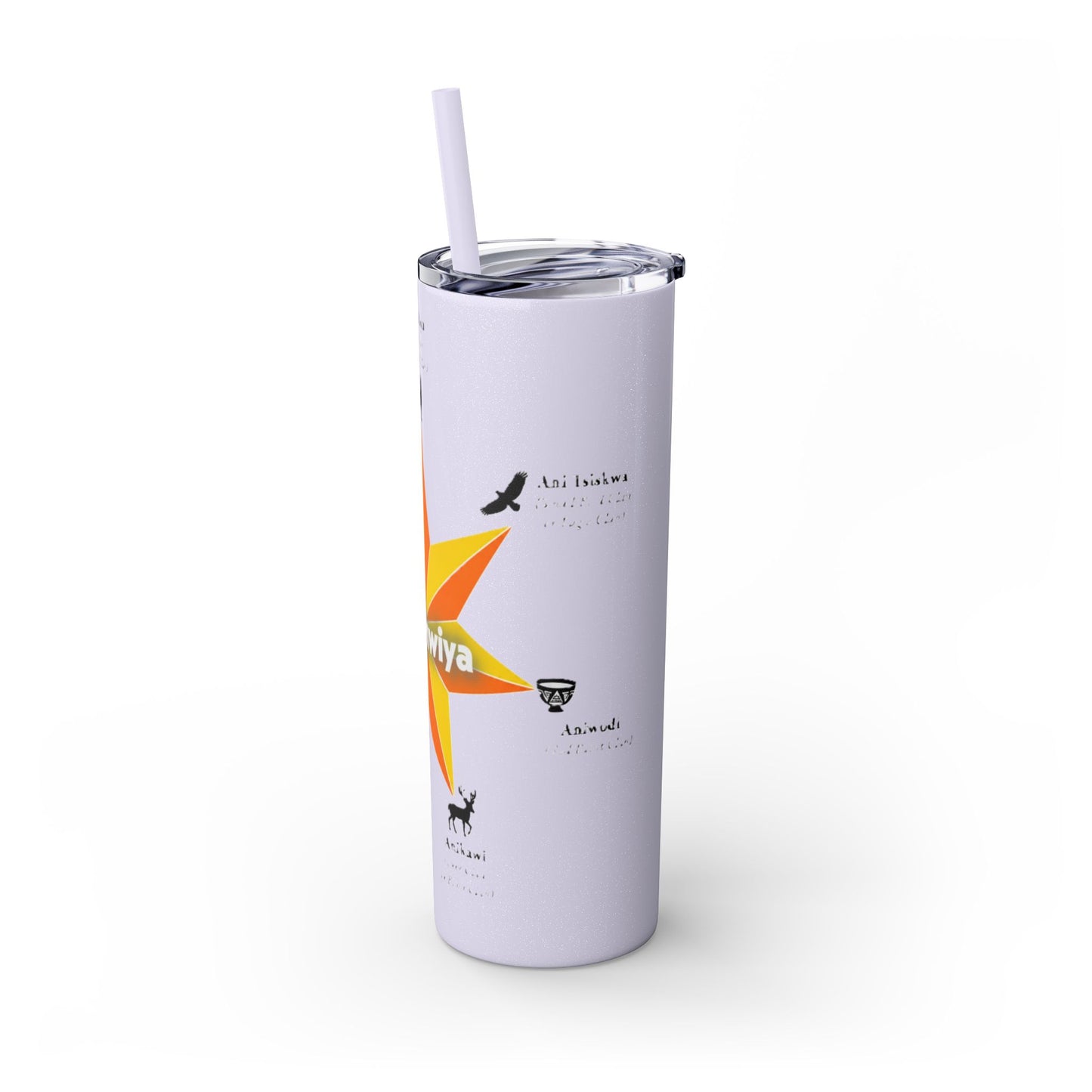 Cherokee 20oz Skinny Tumbler - Aniyunwiya Star Design with Straw