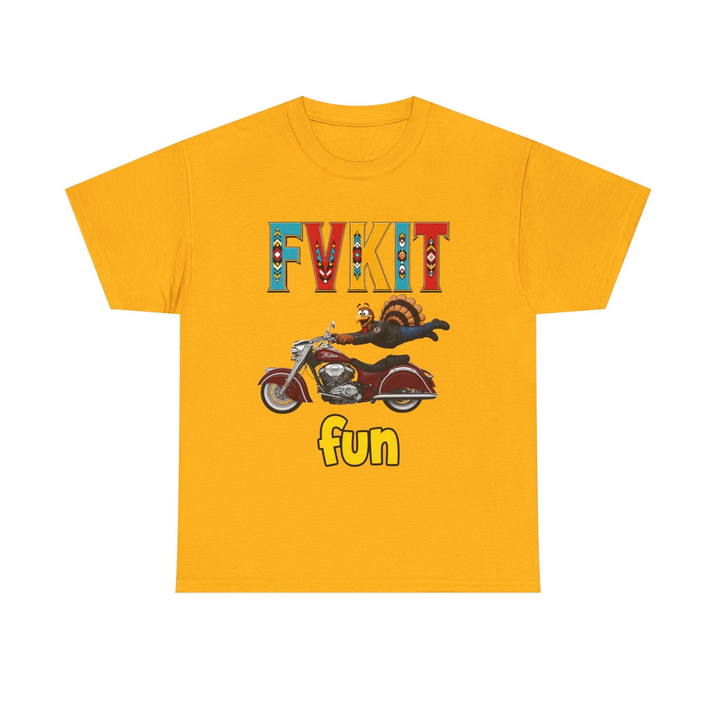 Turkey Motorcycle  Graphic Tee — Retro Rider Humor T-Shirt