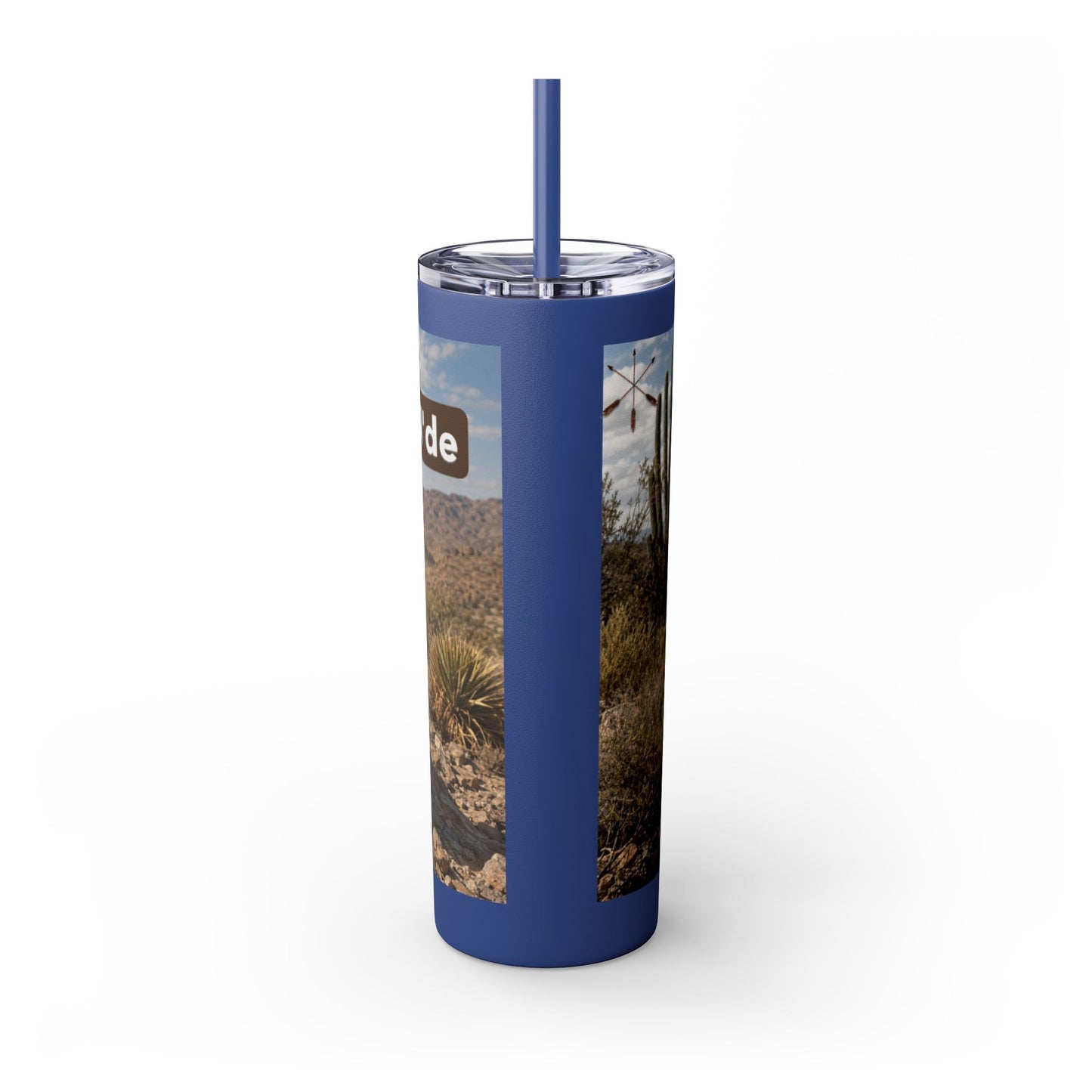 Ft. Sill Apache 20oz Skinny Tumbler with Desert Native Warrior Photo Wrap