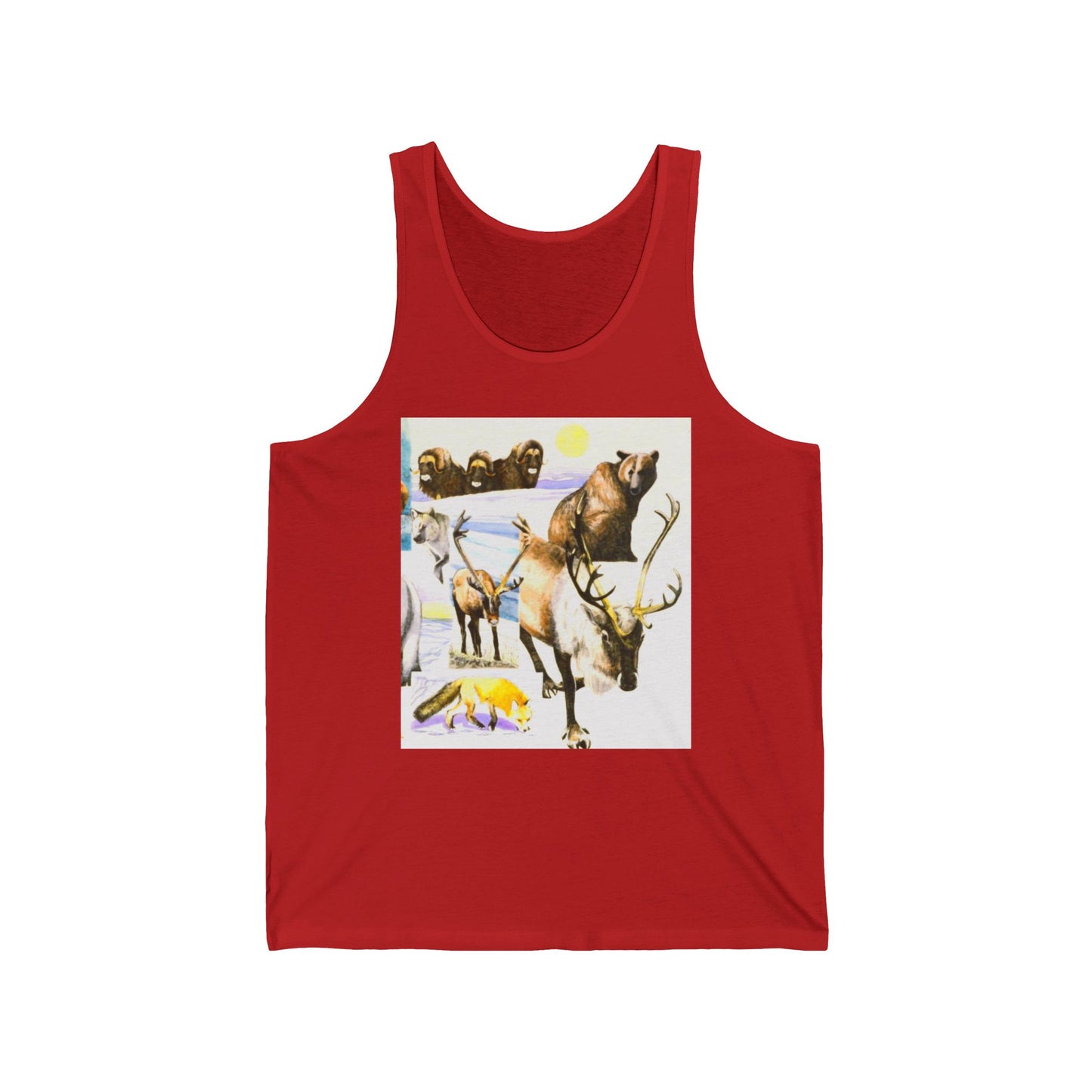 Wildlife Collage Tank Top — Elk, Bear & Arrow Tribal Summer Tee