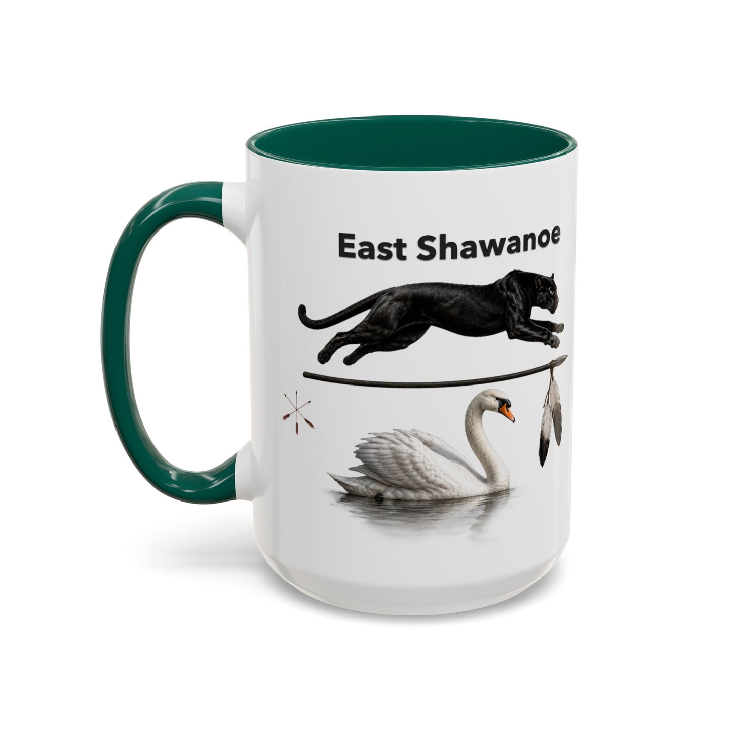Shawnee East Shawanoe Mascot Panther & Swan Coffee Mug (11oz/15oz)
