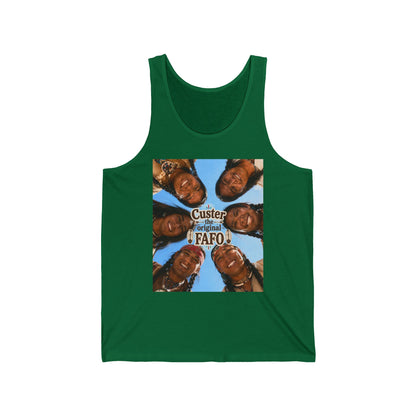 Custer FAFO Graphic Tank Top — 'Custer the Original FAFO' Retro Photo & Arrow Club Design