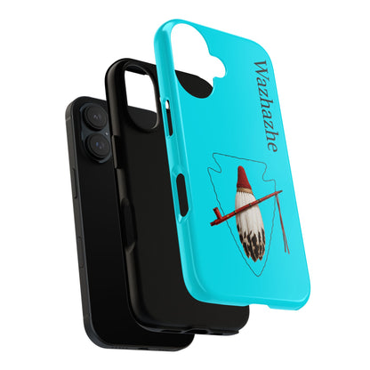 Osage Phone Case — Wazhahze Tribal Shield Design (Native Feather & Tomahawk)