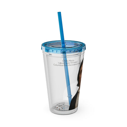 Chitto Harjo 16oz Portrait Tumbler with Straw — Historical Figure Illustration