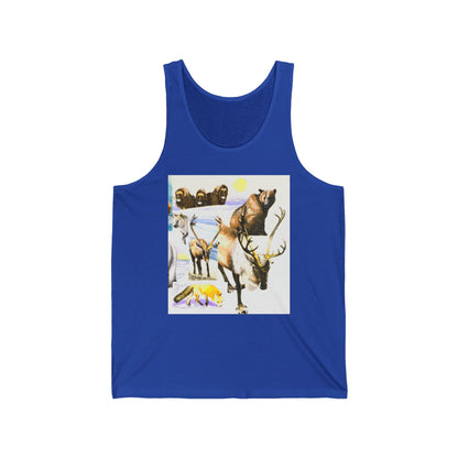 Wildlife Collage Tank Top — Elk, Bear & Arrow Tribal Summer Tee