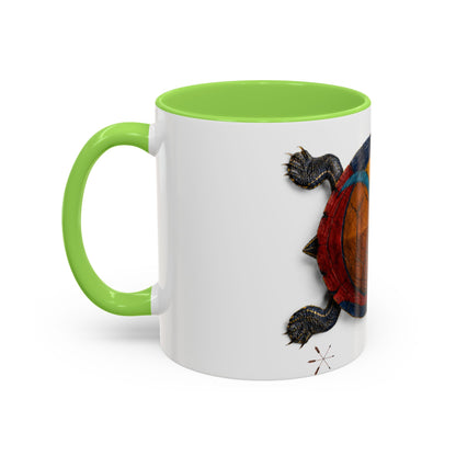 Delaware West Colorful Turtle Coffee Mug — Vibrant Hand-Painted Shell Design (11oz/15oz)