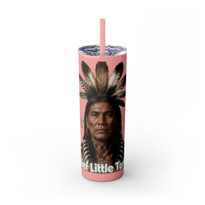 Miami 20oz Skinny Tumbler with Straw — Native Chief Portrait Travel Cup