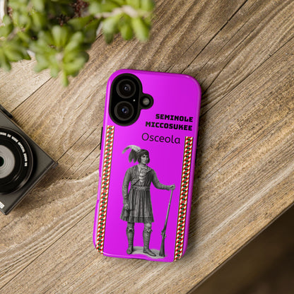 Seminole Miccosukee Tough Phone Case - Vibrant Pink Tribal Design