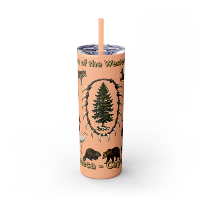 Seneca Cayuga Skinny Tumbler with Straw, 20oz