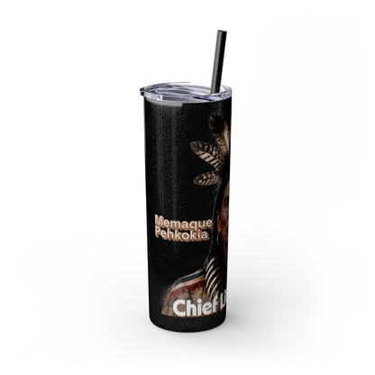 Miami 20oz Skinny Tumbler with Straw — Native Chief Portrait Travel Cup