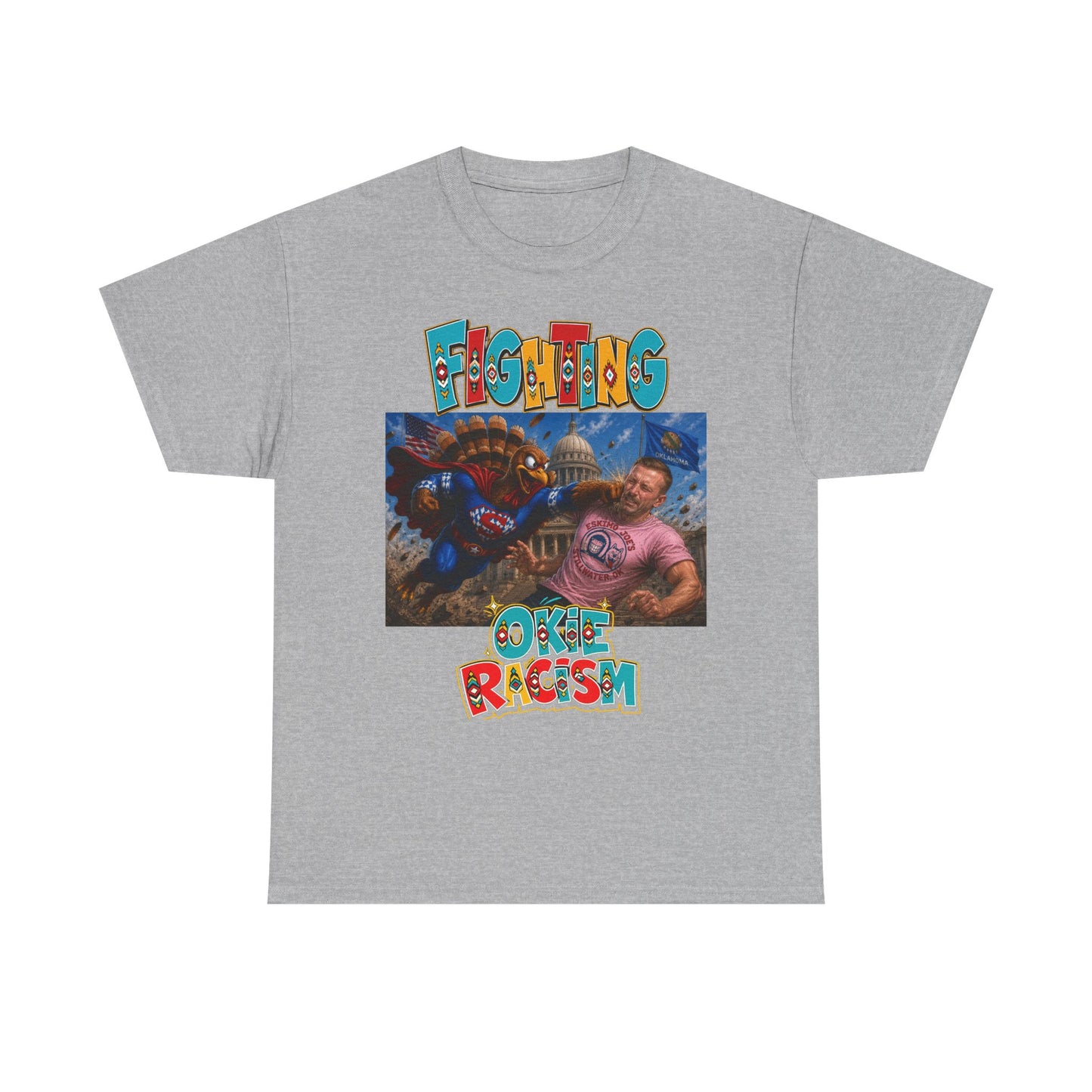 Turkey Fighting Racism Graphic Tee — Bold Retro Photo Design