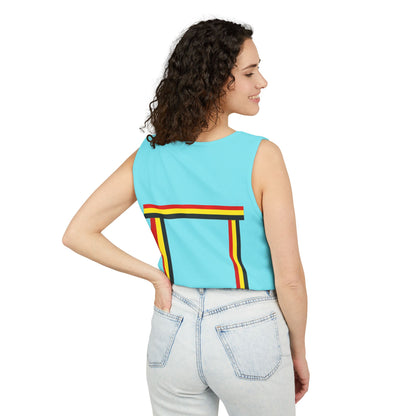 Ribbon shirt inspired Tank Top — Red Black Gold Striped Graphic Tank