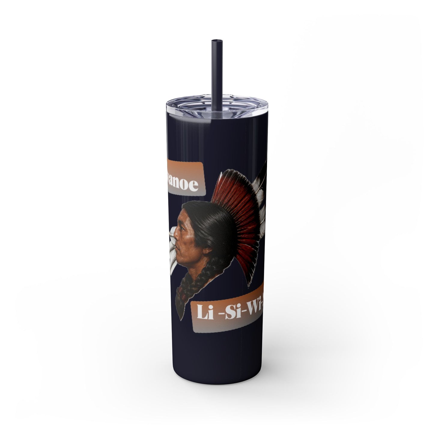 Shawnee Absentee Skinny Tumbler with Straw, 20oz