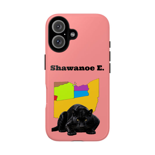 Shawnee E. Personalized Panther  Case — 'Shawanoe E.' Custom Name Red Protective Case