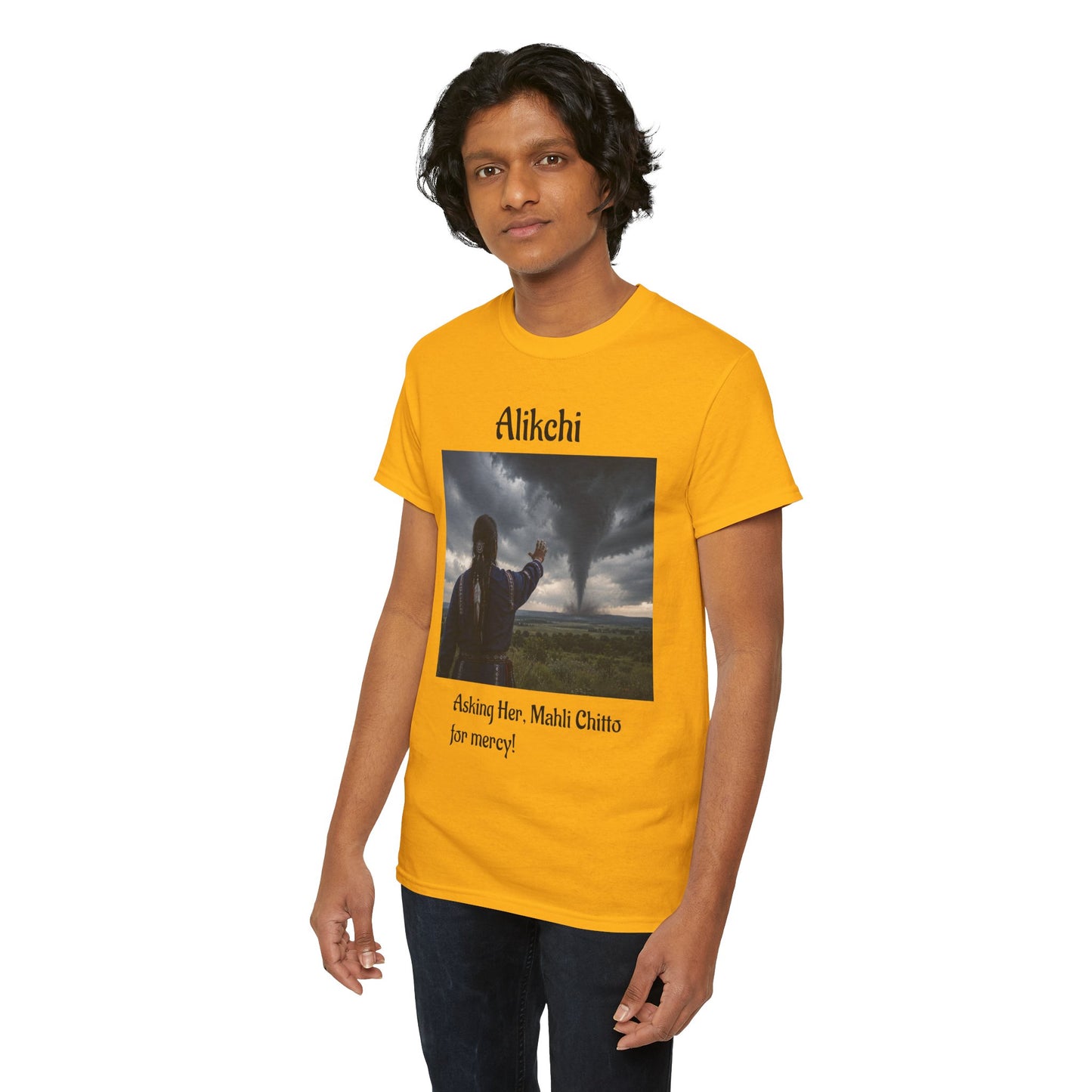 Alikchi Tornado Graphic Tee with "Asking Her: Mahli Chitto, for mercy!"
