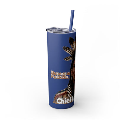 Miami 20oz Skinny Tumbler with Straw — Native Chief Portrait Travel Cup