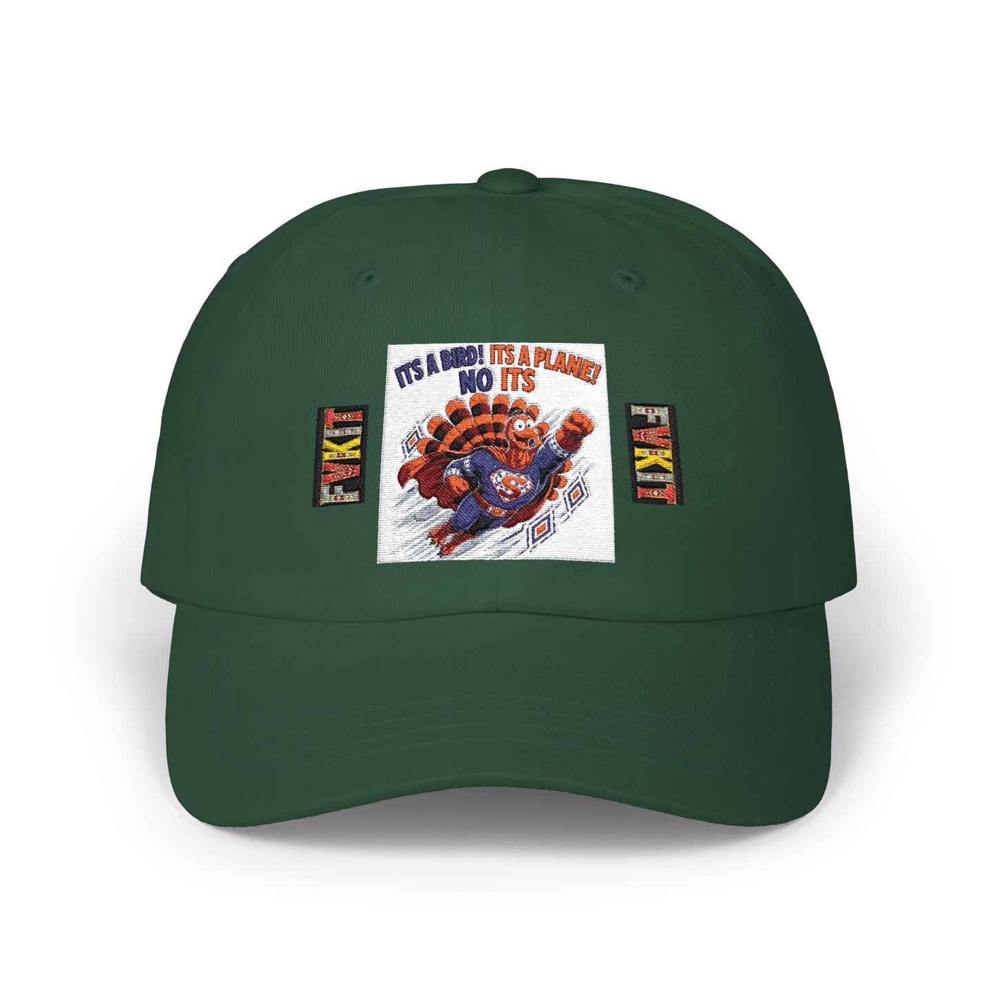 Turkey Dad Cap with Retro Turkey 'It’s A Murder, It’s A Massacre, No It’s' Graphic — Thanksgiving Hat