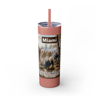 Miami Tribe Historical Skinny Tumbler 20oz — Native American Heritage Travel Cup