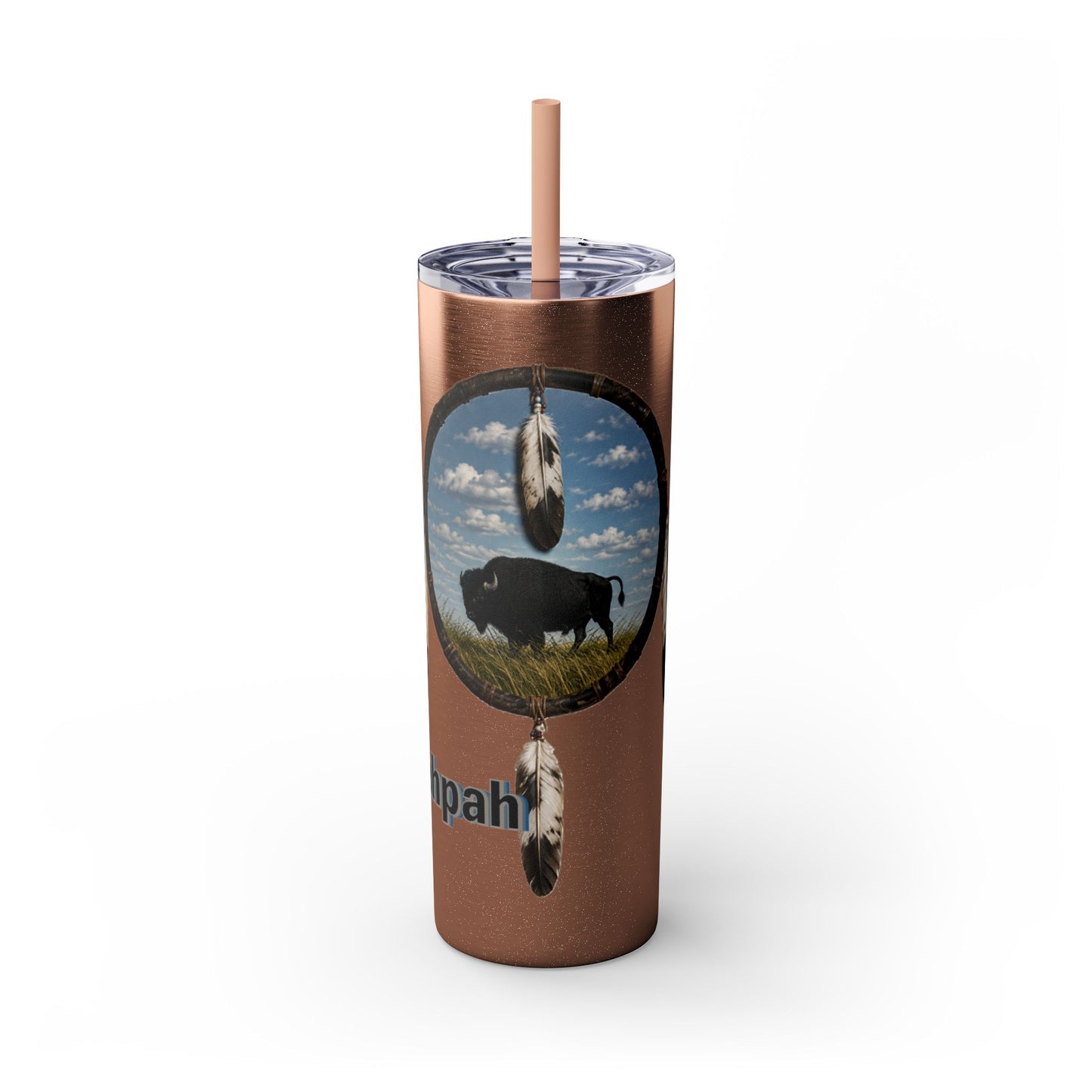 Quapaw Buffalo Skinny Tumbler 20oz — Ogahpahka Design
