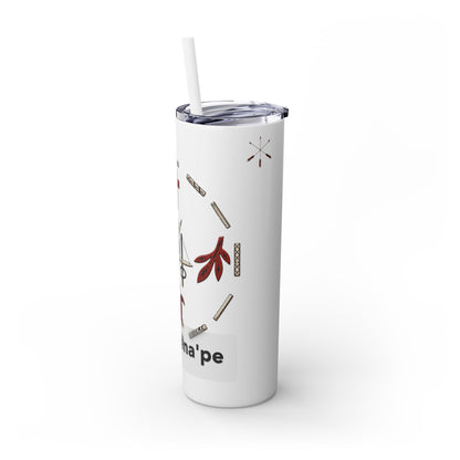 Delaware East Personalized 20oz Skinny Tumbler with Straw — Custom Name Tribal Crest Design