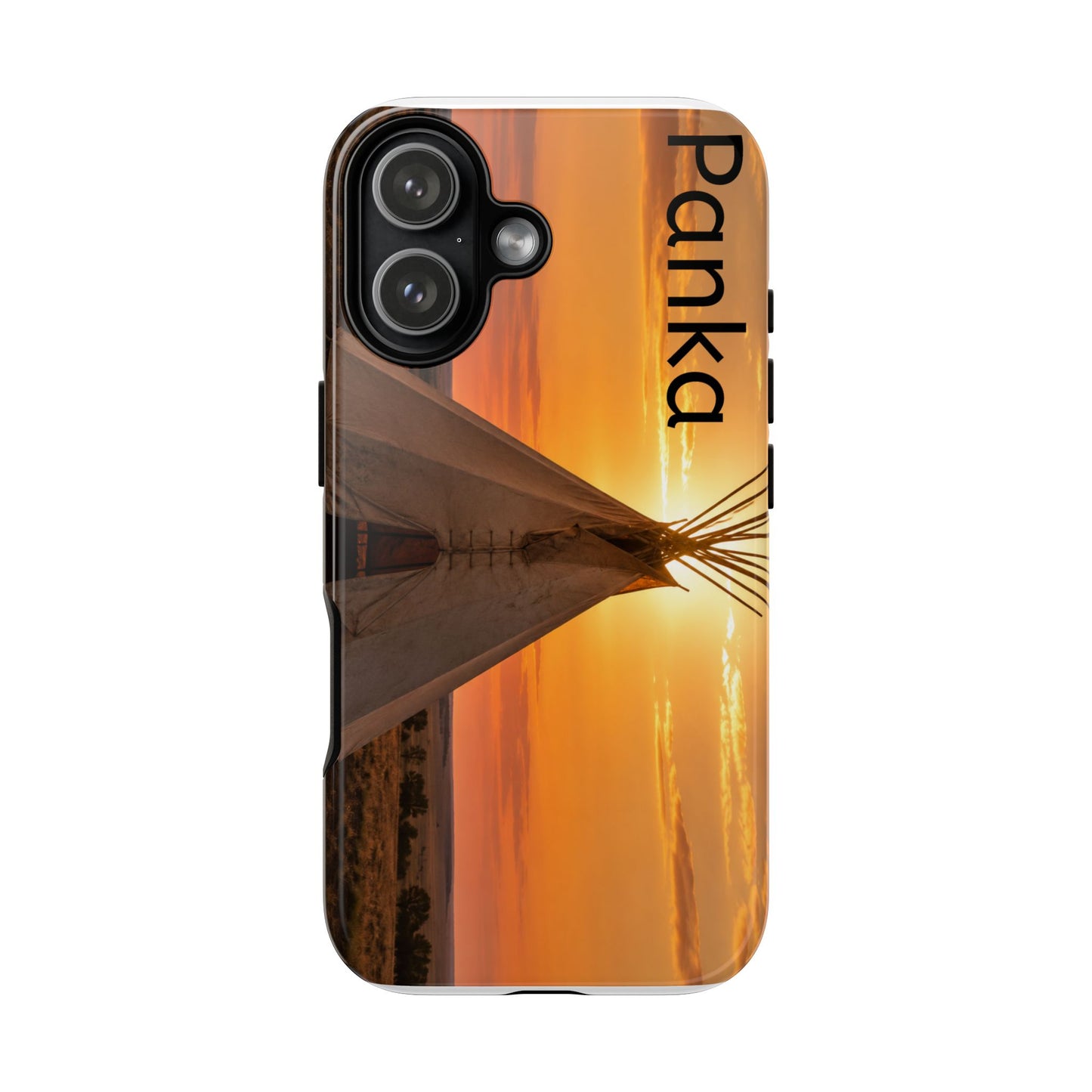 Ponca Sunset Tipi Phone Case — Personalized Native Teepee Landscape