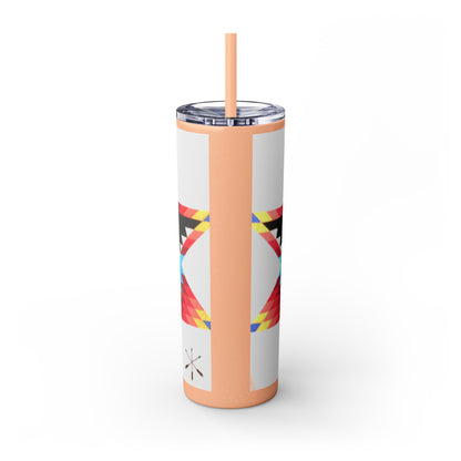 Onci 20oz Skinny Tumbler - Geometric Thunderbird Design, Insulated Travel Cup with Straw