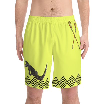 Alligator Achunkchoba Beach Shorts — Neon Yellow Men’s Swim Trunks