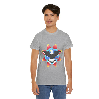 T-Shirt — Colorful Native Star Eagle Graphic Tee (Front Eagle Star, Back Crossed Arrows)