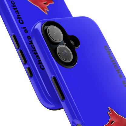 Pawnee Phone Case — Blue 'Chaticks si Chaticks' Wolf Logo Tough Case