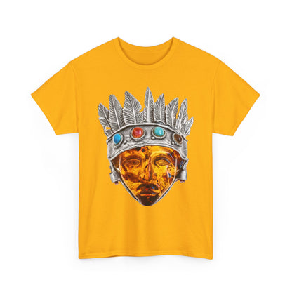 Tribal Crown Mask Tee — Vintage Gemstone Headdress Graphic T-Shirt