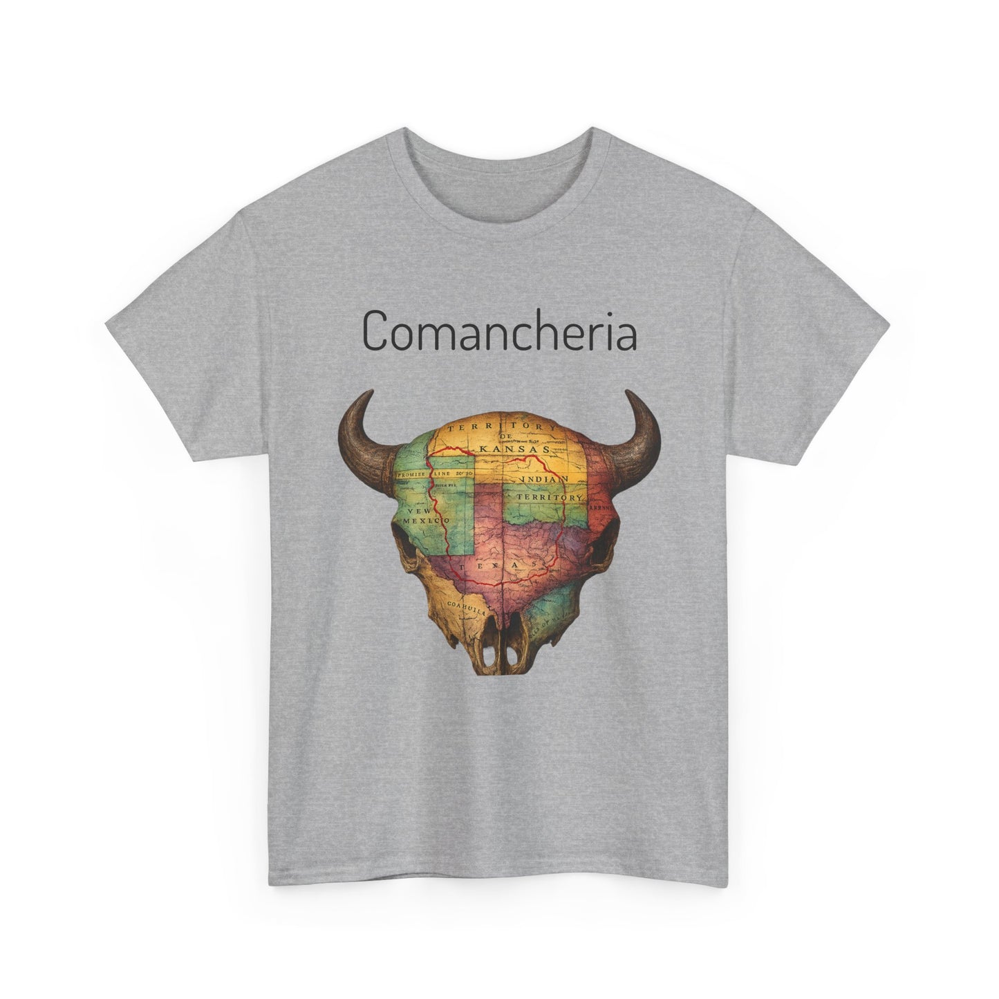 Comancheria Buffalo Skull T-Shirt — Western Map Graphic Tee