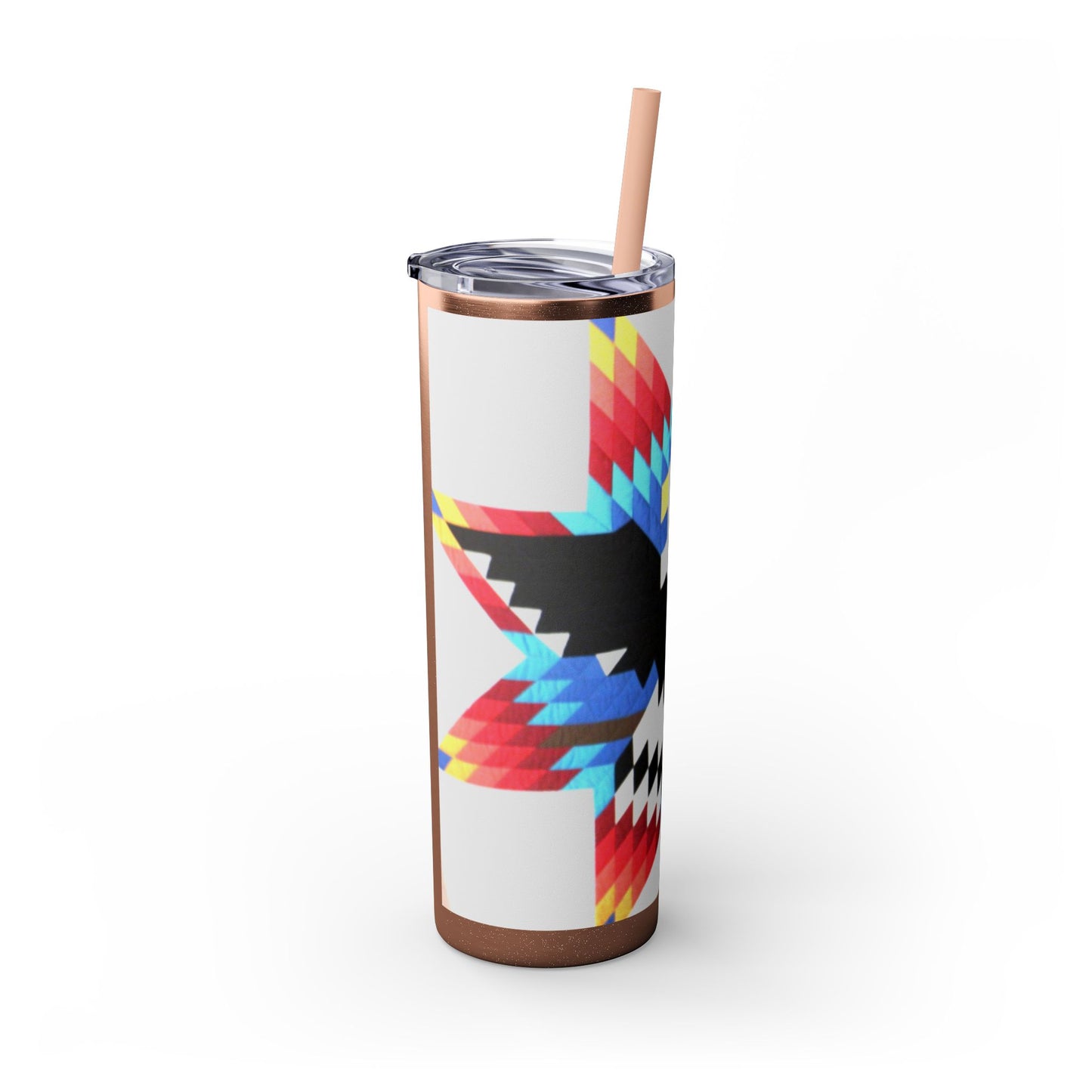 Onci 20oz Skinny Tumbler - Geometric Thunderbird Design, Insulated Travel Cup with Straw