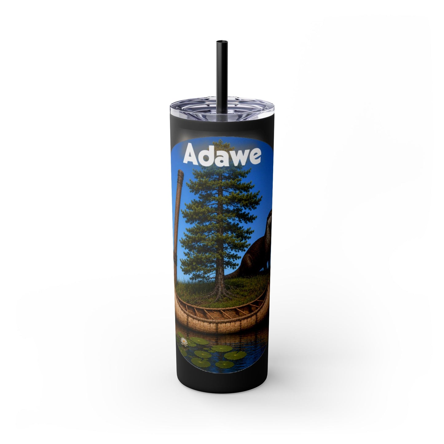 Ottawa Adawe Canoe Skinny Tumbler — 20oz Insulated Travel Cup with Straw