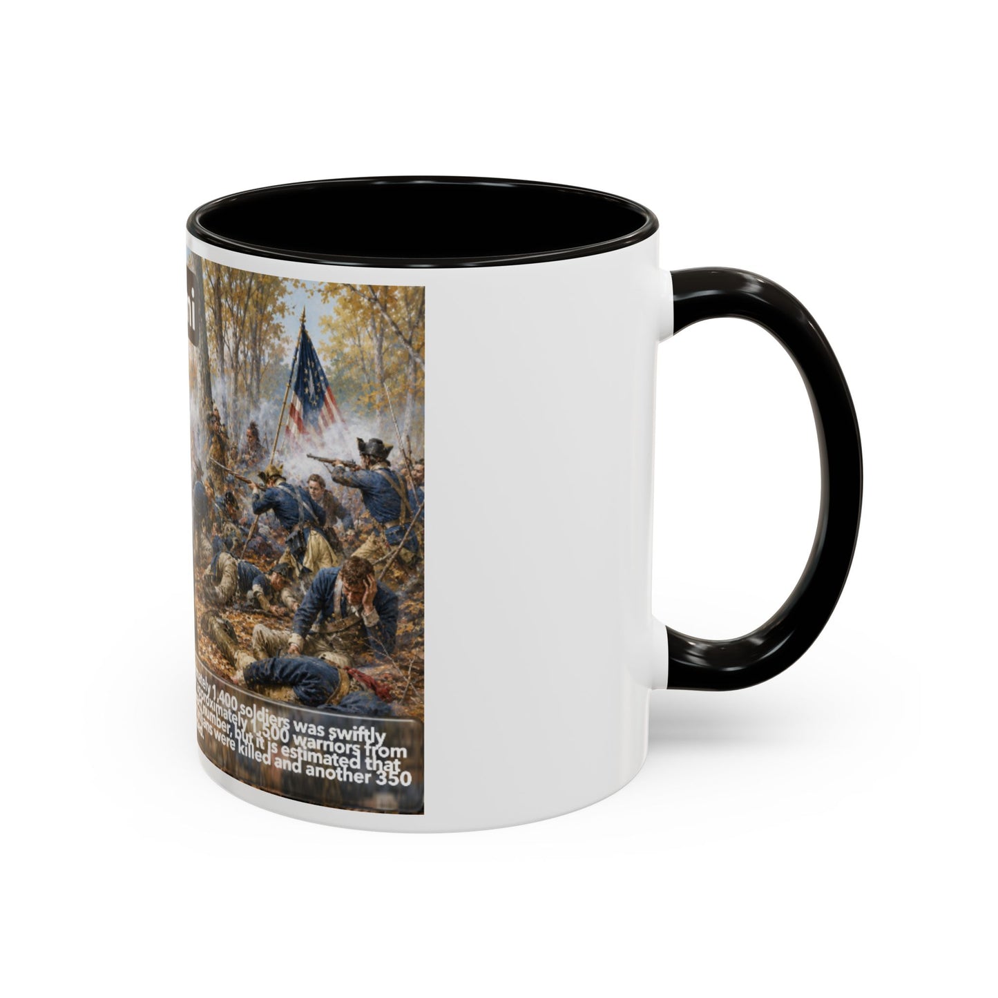 Miami History Battle Scene Mug — Military Vintage Illustration Coffee Cup (11oz/15oz)