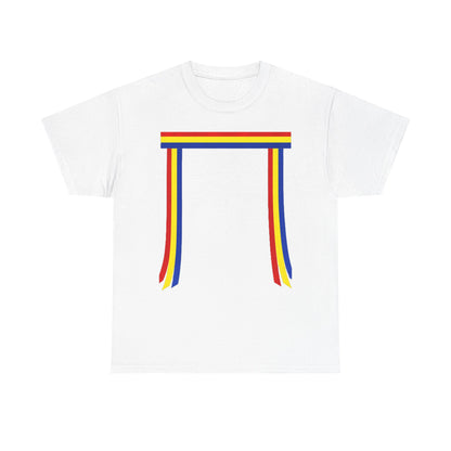 Ribbon & Arrows T‑Shirt — Minimal Tribal Ribbon Front with Crossed Arrows Back