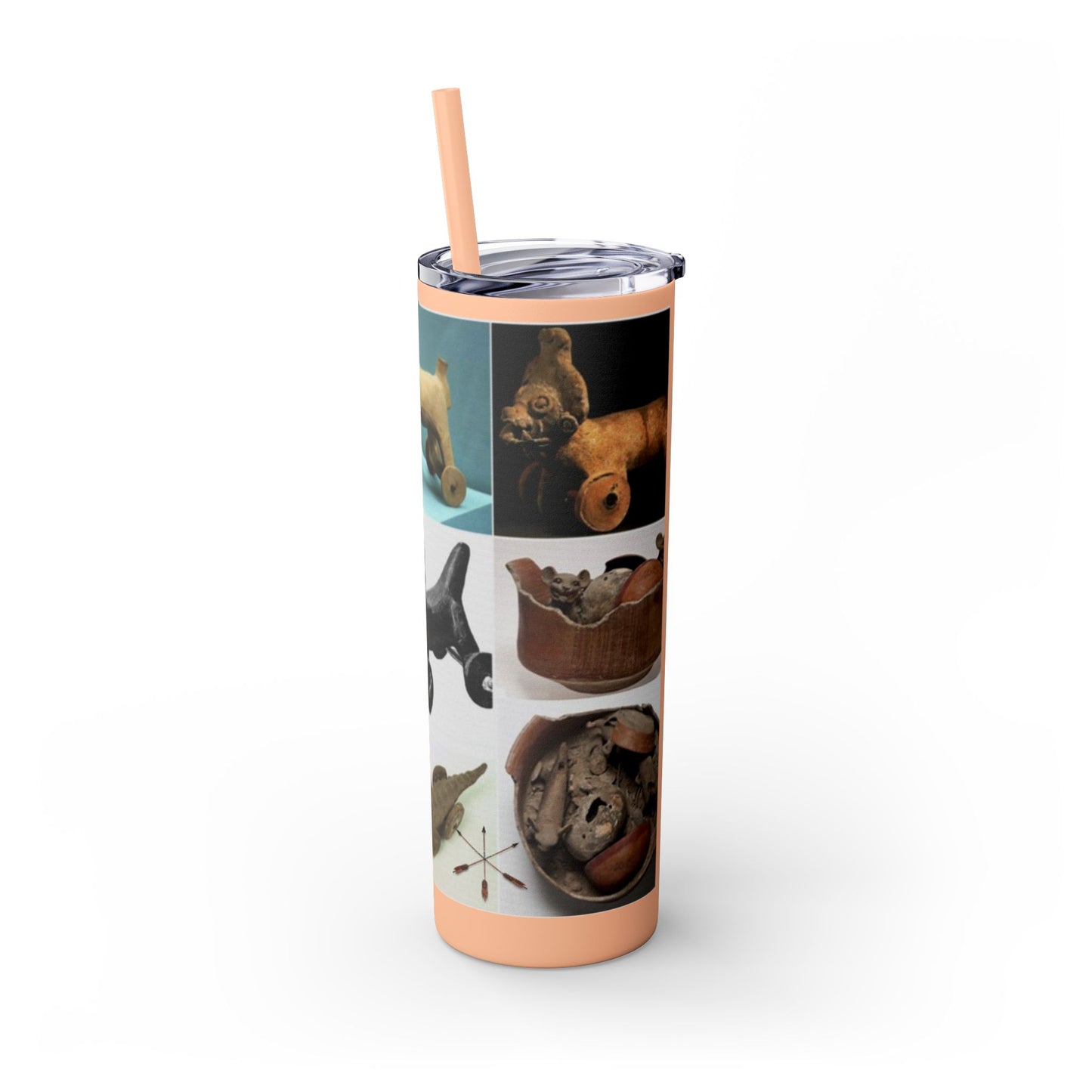 Aztec 20oz Skinny Tumbler - Educational Indigenous Artifacts Design