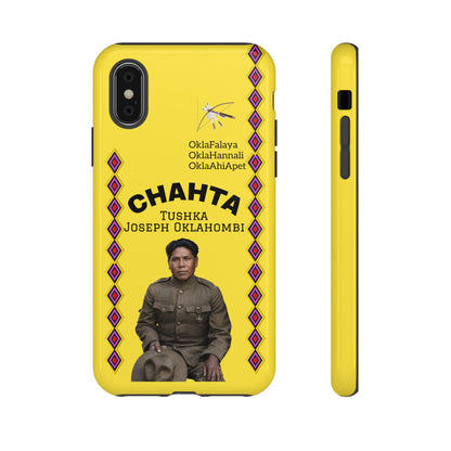 Chahta Tushka Joseph Oklahombi Yellow Phone Case — Native American Tribute Protective Cover